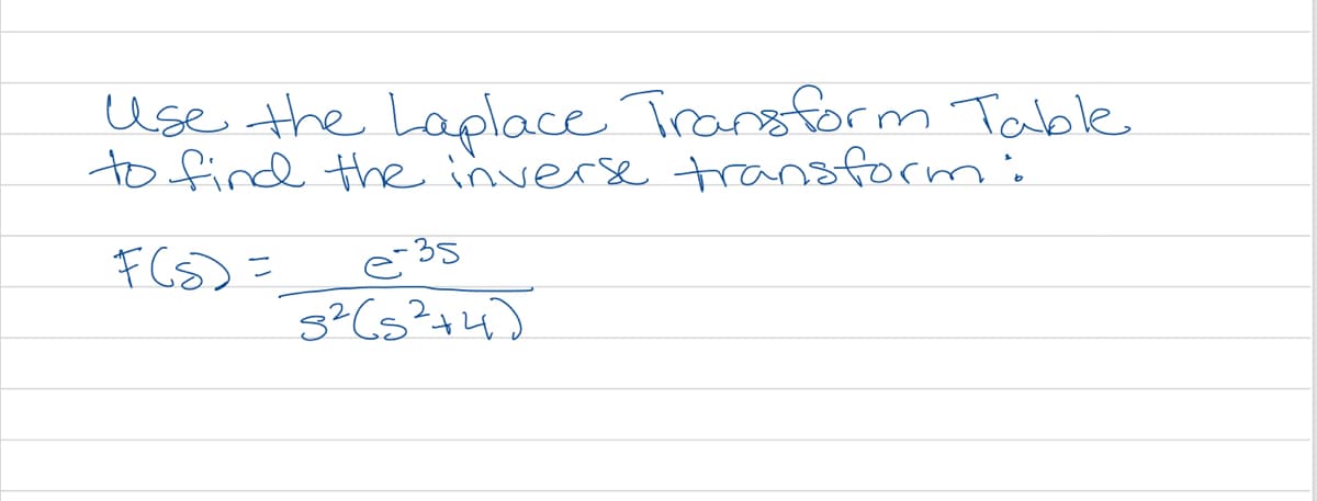 Use the Laplace Transform Table
to find the inverse transform:
3²Cs²+4)
