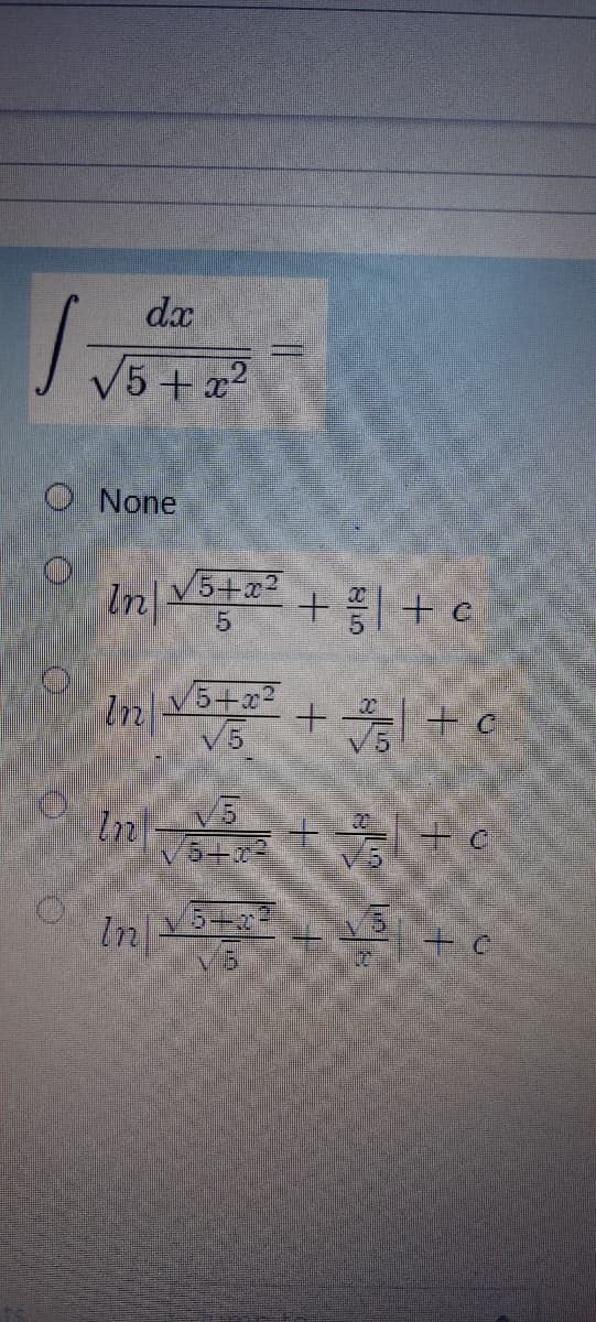 dx
V5+ x2
O None
in ++ c
V5+x2
in + to
V5+x?
V5
In
