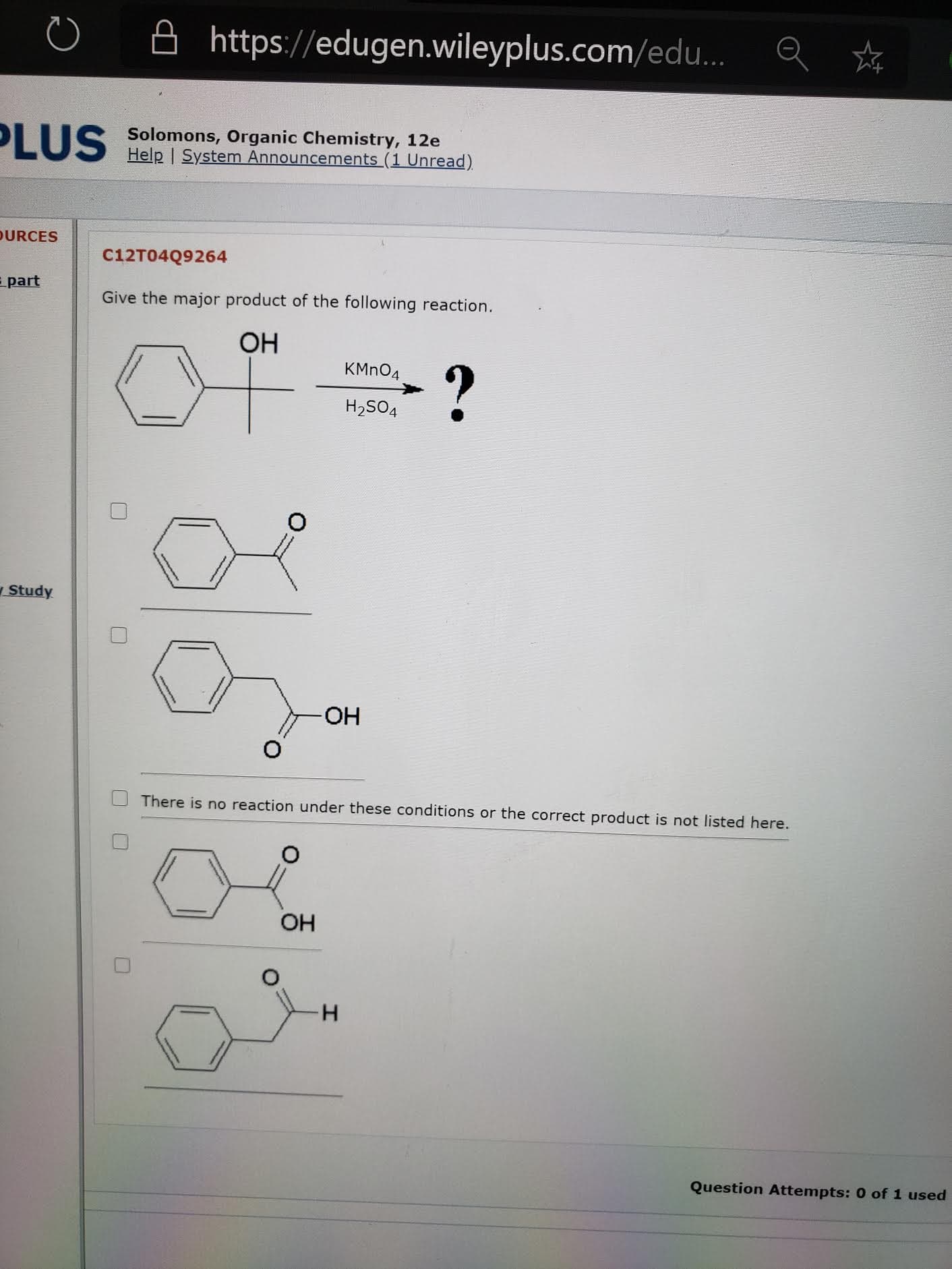 the major product of the following reaction.
