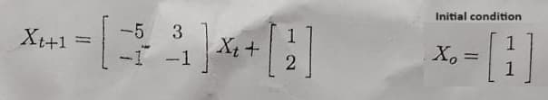 Xt+1
-5 3
X++
Initial condition
1
-1
Xo
X₁ =
-
2