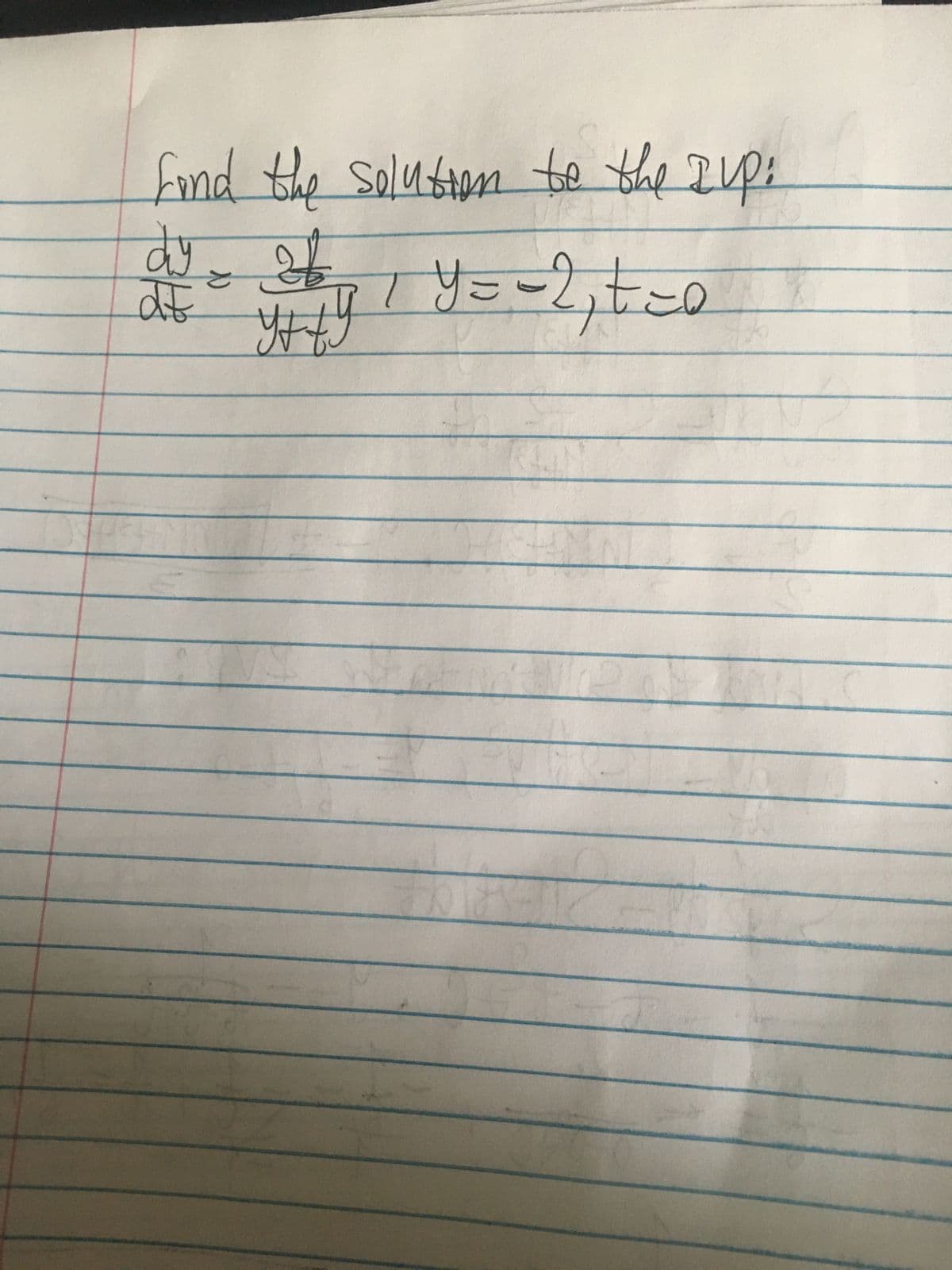 find the solution to the zup:
be
y=-2, t=0
dy
वर
ट
444
7
th
लिए