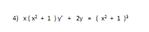 4) x(x? + 1 )y + 2y = ( x? + 1 )
%3D
