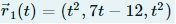 71(t) = (t², 7t – 12, t²)
