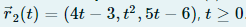 T2(t) = (4t – 3, ť², 5t – 6), t > 0.
