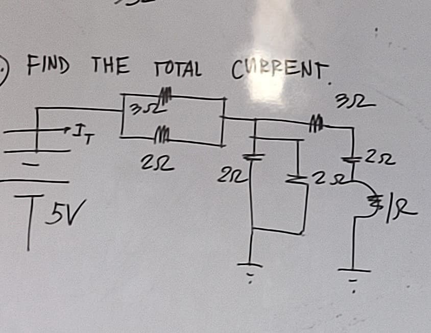 FIND THE TOTAL CURRENT
35/1
M
252
+IT
T5V
20
MA
32
25
222
ile