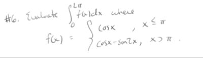 H6. Eunlwate
taldx uhere
fc) =
Cosx-SinZx, x)n.
