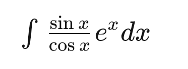 sin x
e" dx
Cos x
