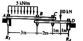 5 kN/m
L0 KN
Im In
-2m-
-3m-
RI
