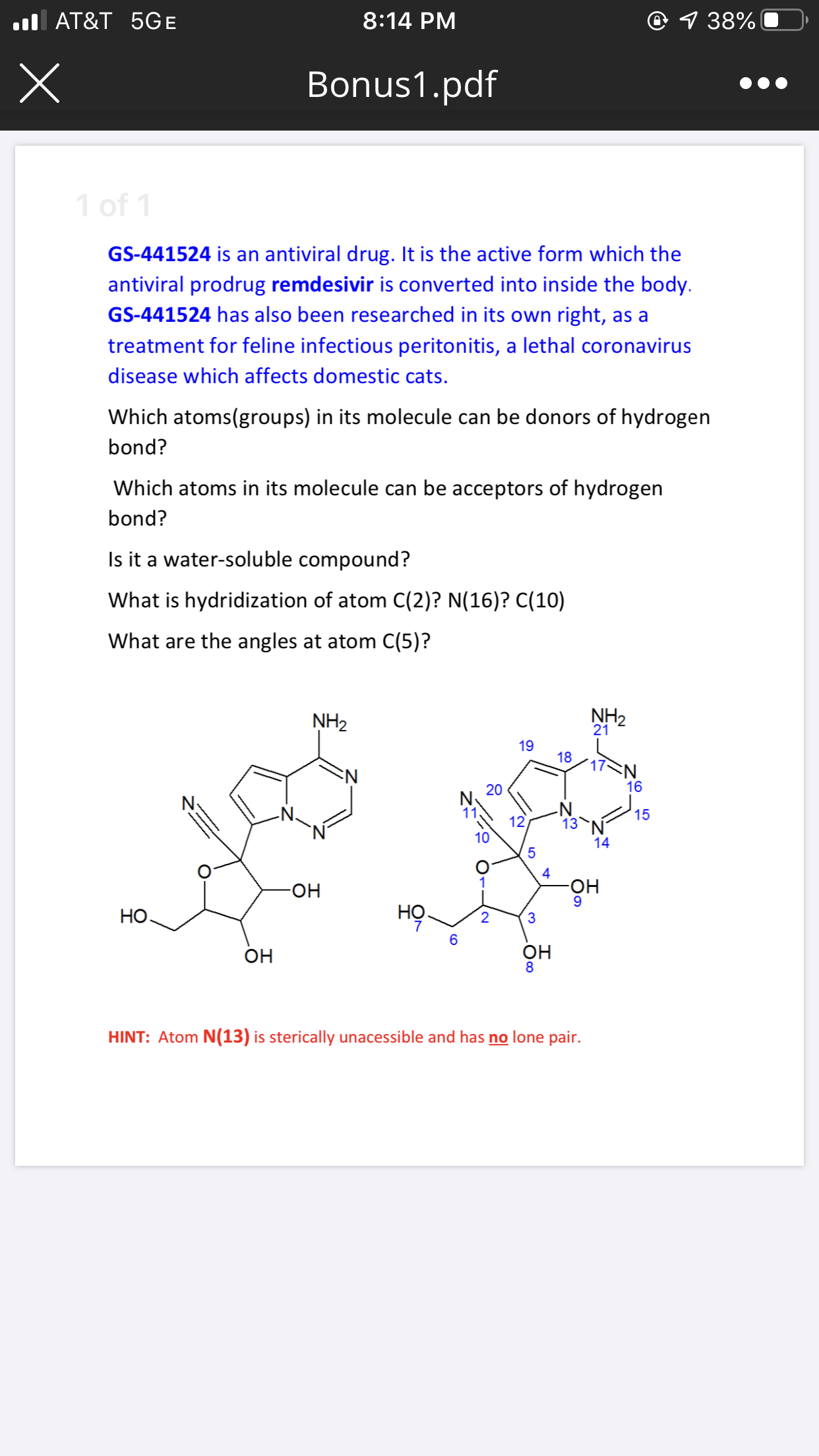 Which atoms(groups) in its molecule can be donors of hydrogen
bond?
