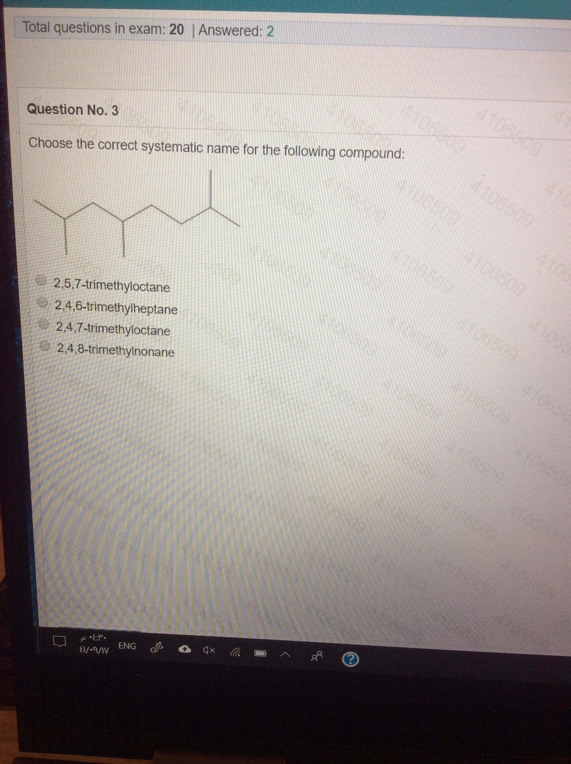 correct systematic name for the following compound:
