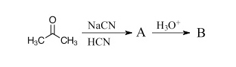 H3O*
А
NaCN
B
H3C
CH3 HCN
