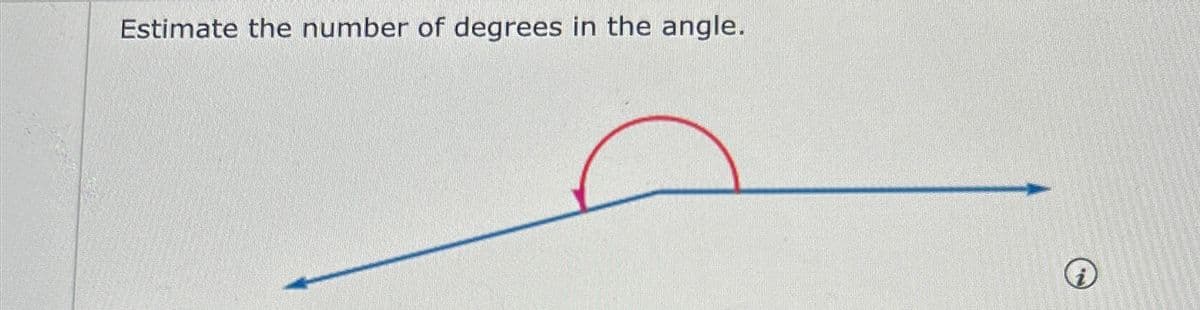 Estimate the number of degrees in the angle.