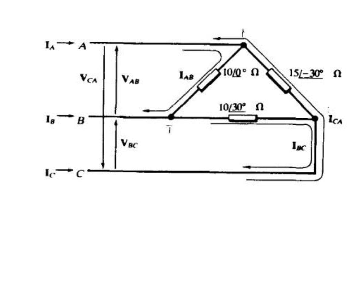 IA
18 B
A
VCA
VAB
VBC
1AB
10/0°
10/30⁰
15/-30° t
ICA
LBC