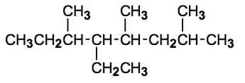 CH3
CH3
CH3
CH3CH2CH-CH-CH-CH2CH-CH3
CH2CH3
