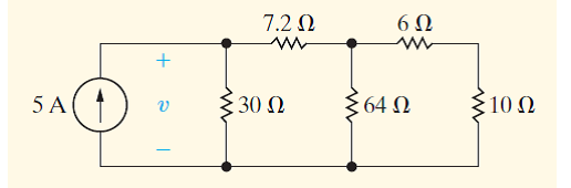 7.2 Ω
6Ω
+
5Α
30 Ω
64 Ω
ξ10 Ω
