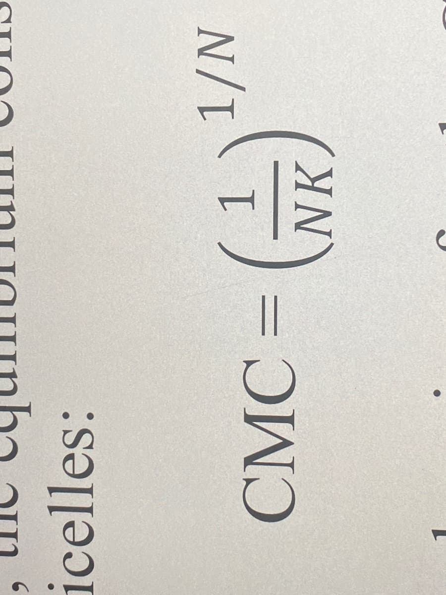 icelles:
CMC =
1 \ 1/N
NK