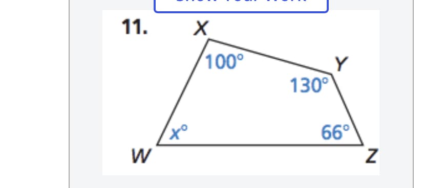 11.
100°
Y
130°
66°
