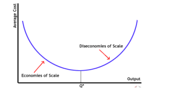 Average Cost
Economies of Scale
Diseconomies of Scale
Qº
Output