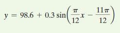 11ㅠ
TT
y = 98.6 + 0.3 sin
12
12
