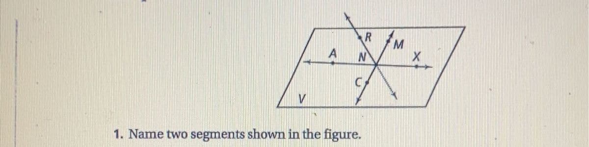 M
1. Name two segments shown in the figure.
