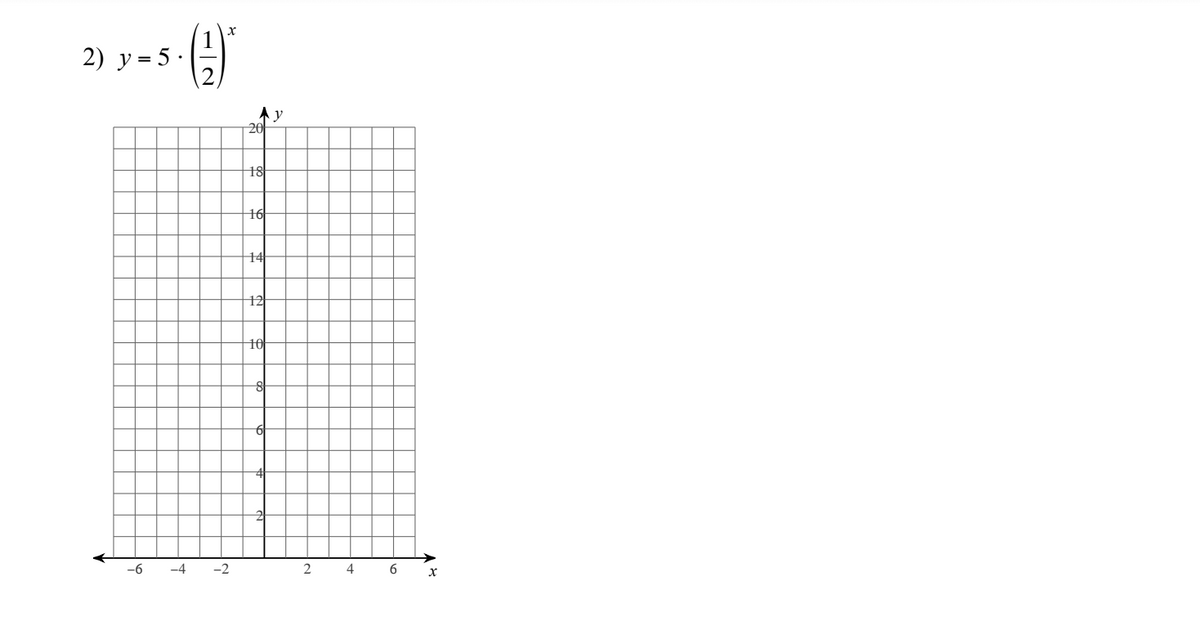 2) y = 5
-6
()*
№
Ay
20
18
16
14
12
10
8
N
4
6
X