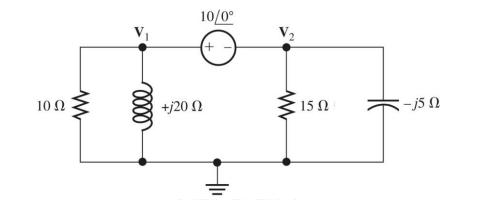 10 Ω
0000
10/0°
+j20 Ω
+
Va
15 Ω
-j5 Ω