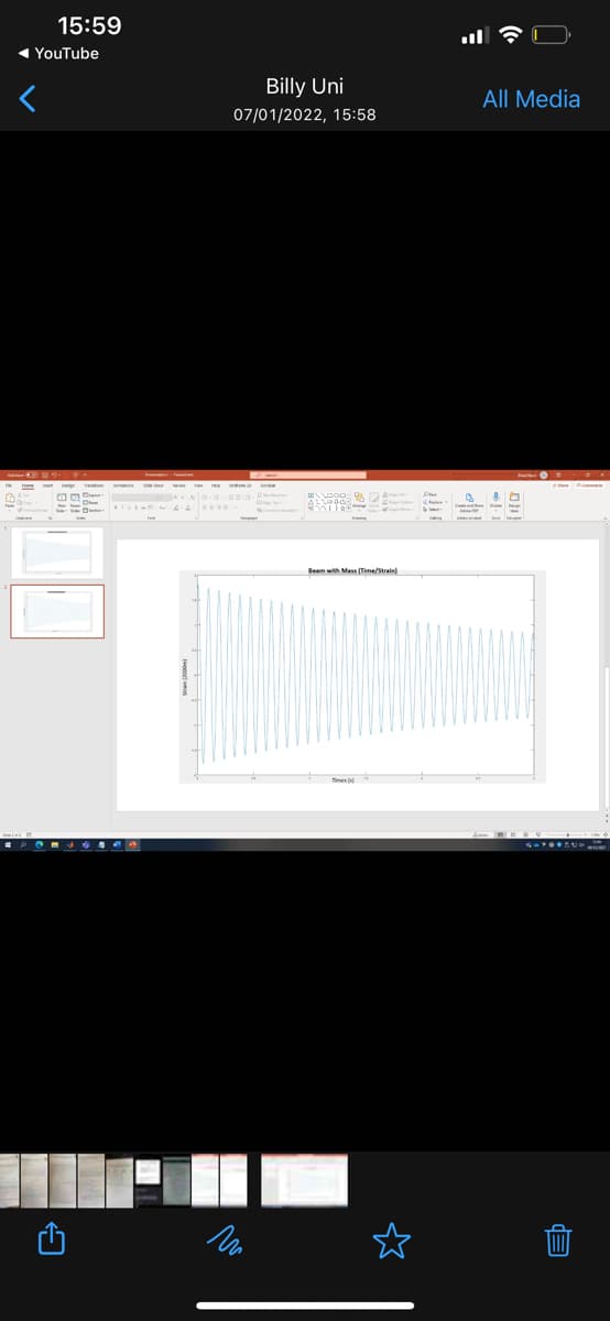 15:59
1 YouTube
Billy Uni
All Media
07/01/2022, 15:58
wintions se ve n t
TUS 4A a.
Beam with Mass (Time/Strain)
