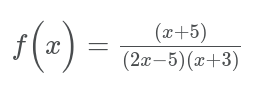 1(-) =,
(x+5)
(2x–5)(x+3)
