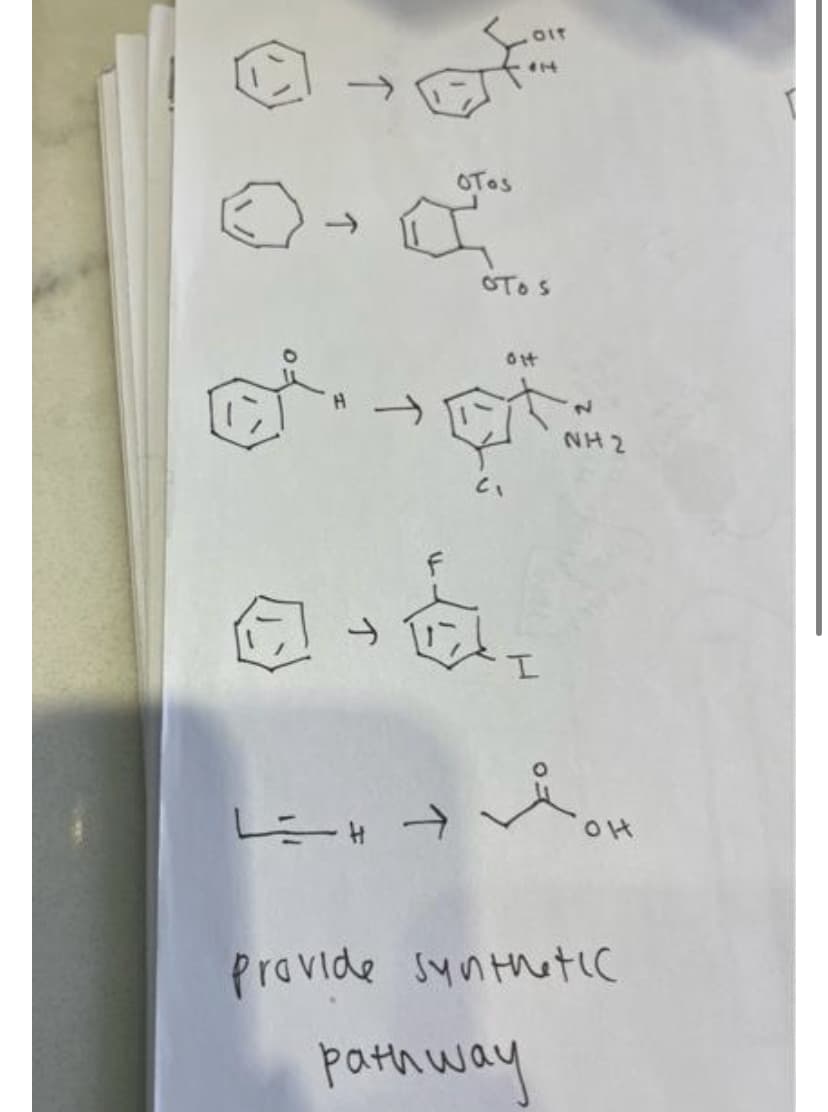 ब
OTos
OIT
OTOS
बंद
८
बो
L→
ont
I
i
NH 2
Provide synthetic
patthway