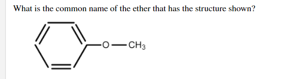 What is the common name of the ether that has the structure shown?
-CH3