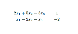 21 + 5x − 3თვ
x1 - 2x₂
2x2 - 13
= 1
= -2