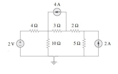 4 A
3Ω
2 V
10 Ω
2 A
