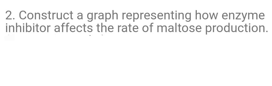 2. Construct a graph representing how enzyme
inhibitor affects the rate of maltose production.