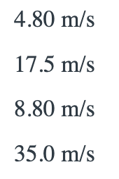 4.80 m/s
17.5 m/s
8.80 m/s
35.0 m/s
