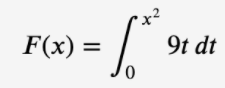 F(x) =
9t dt
