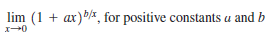lim (1 + ar)b/, for positive constants u and b
