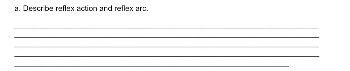 a. Describe reflex action and reflex arc.
