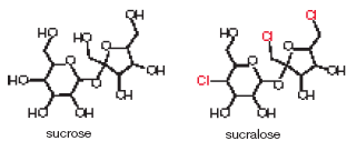 CH
HO
C-
CH
Hd
CH
CH
sucrose
sucralose
