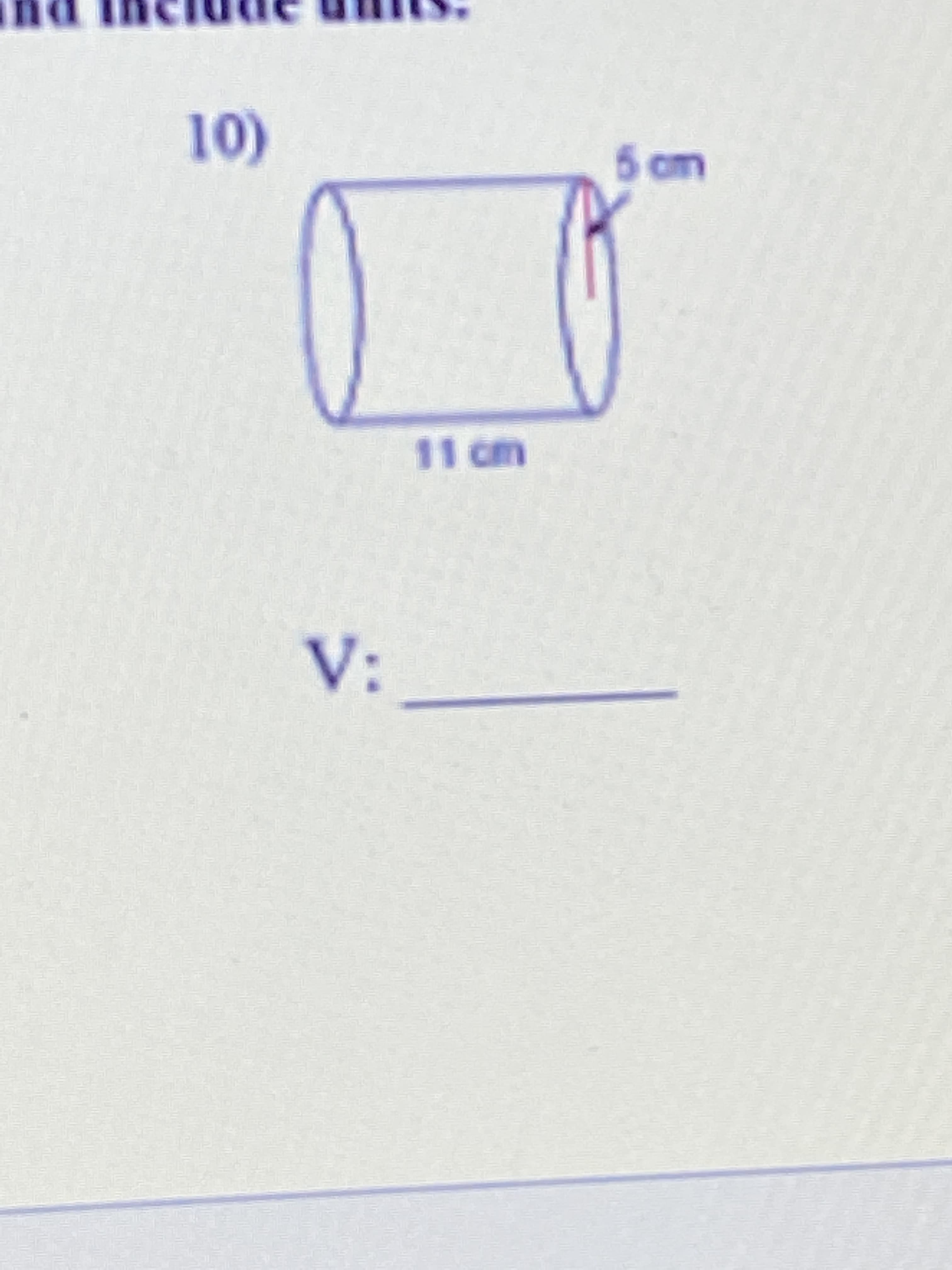 10)
5 m
5 cm
11 cm
V:
