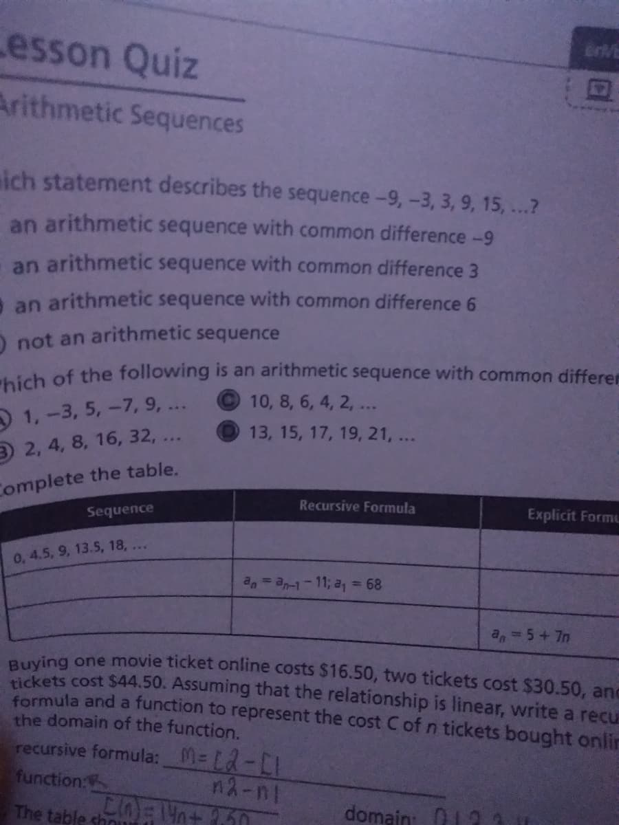 Explicit Fe
TY.
0, 4.5, 9, 13.5, 18, ..
an=an-1-11; a, = 68
%3D
a, 5+7n
