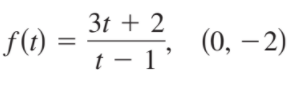 3t + 2
f(t) =
(0, – 2)
t – 1’
