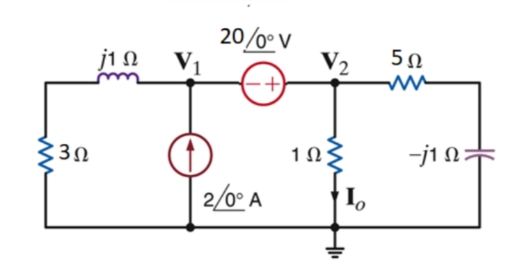 20/0º v
ji N
Vị
V2
50
: 3Ω
1Ω.
-j1 N=
2/0º A
