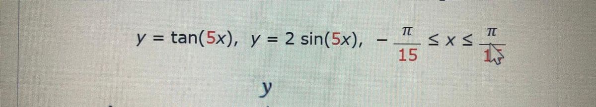 TT
TC
y = tan(5x), y = 2 sin(5x),
-
15
y
