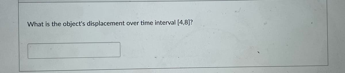 What is the object's displacement over time interval [4,8]?