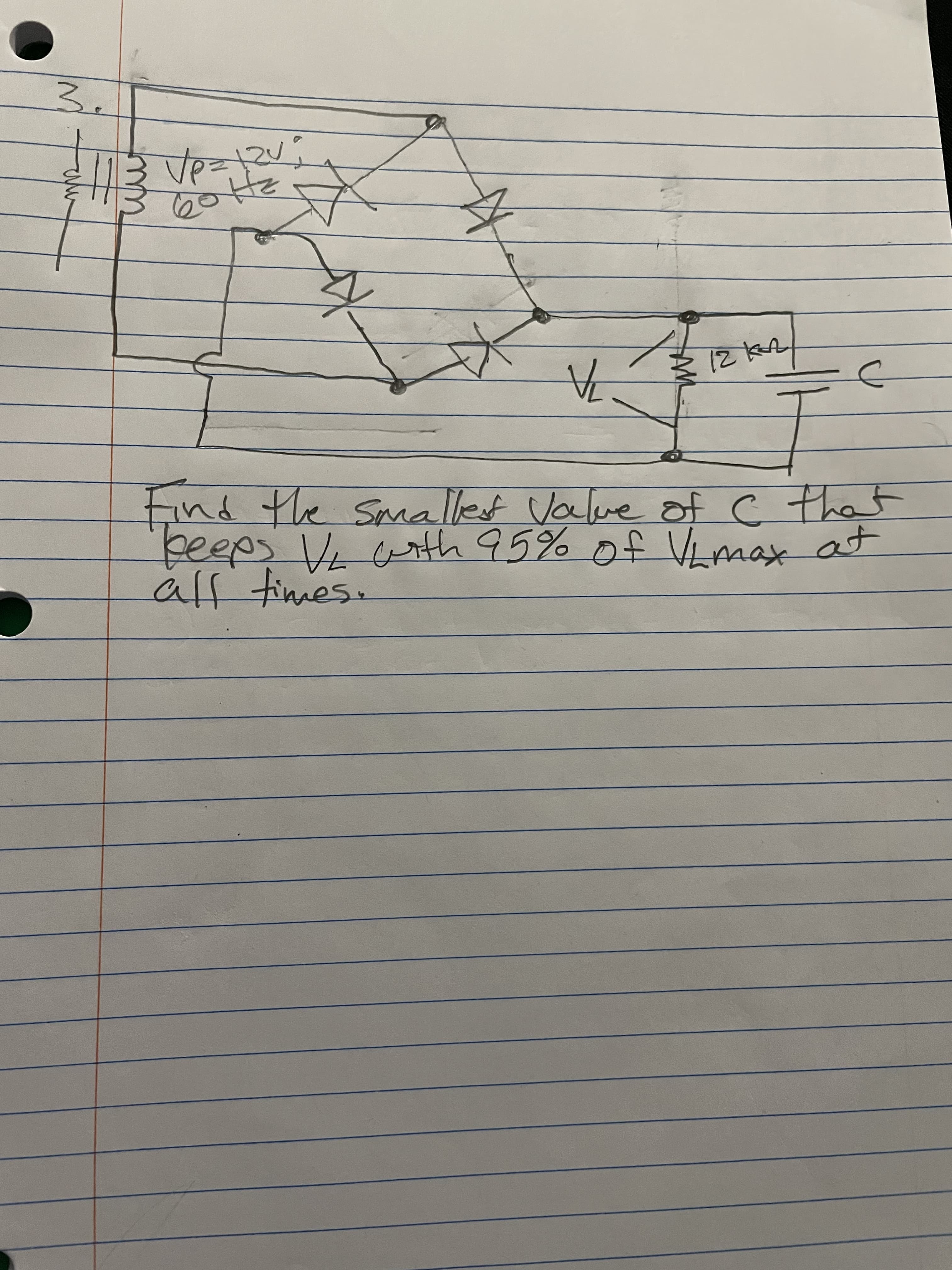 tind the Smallet Valve of c that
beeps V rth 95% of Vemax at
alf times.
