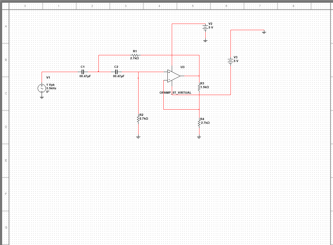 ...:3
41
V2
R1
2.7KO
C1
C2
03
V1
00:47pF
00:47pF
1 Vpk
3.5kHz
R3
21.5ko
ORAMP ST VIRTUAL
R2:
$2.7kO
(R4
2,7kO
