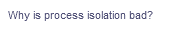 Why is process isolation bad?