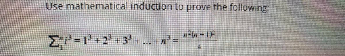 Use mathematical induction to prove the following:
E = 13+2 + 3+..+n²=
2=1'+2+3+. +n' = "6« + 1}*
