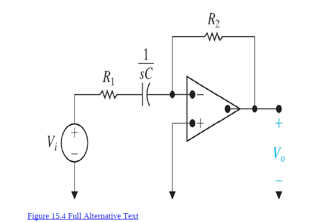 R2
1
R1
sC
●+
Vị
V.
Figure 15.4 Full Alternative Text
+,
