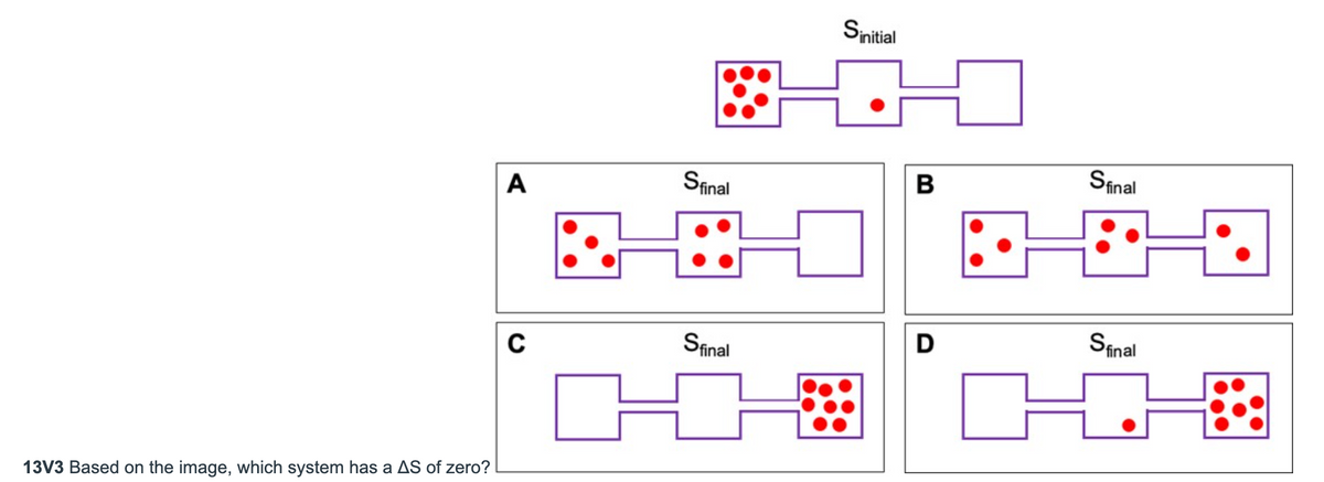 Snitial
Sinal
В
Sfinal
A
Sanal
Sfinal
13V3 Based on the image, which system has a AS of zero?
